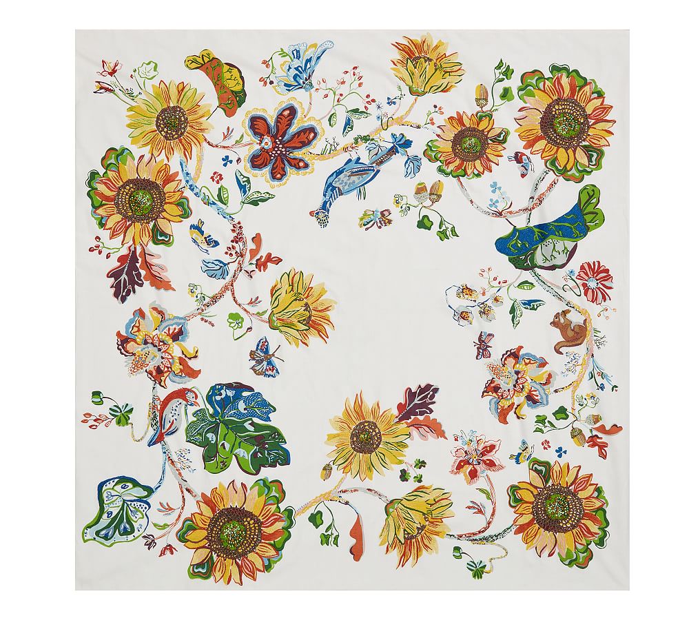 Sunflower Cotton/Linen Table Throw Pottery Barn