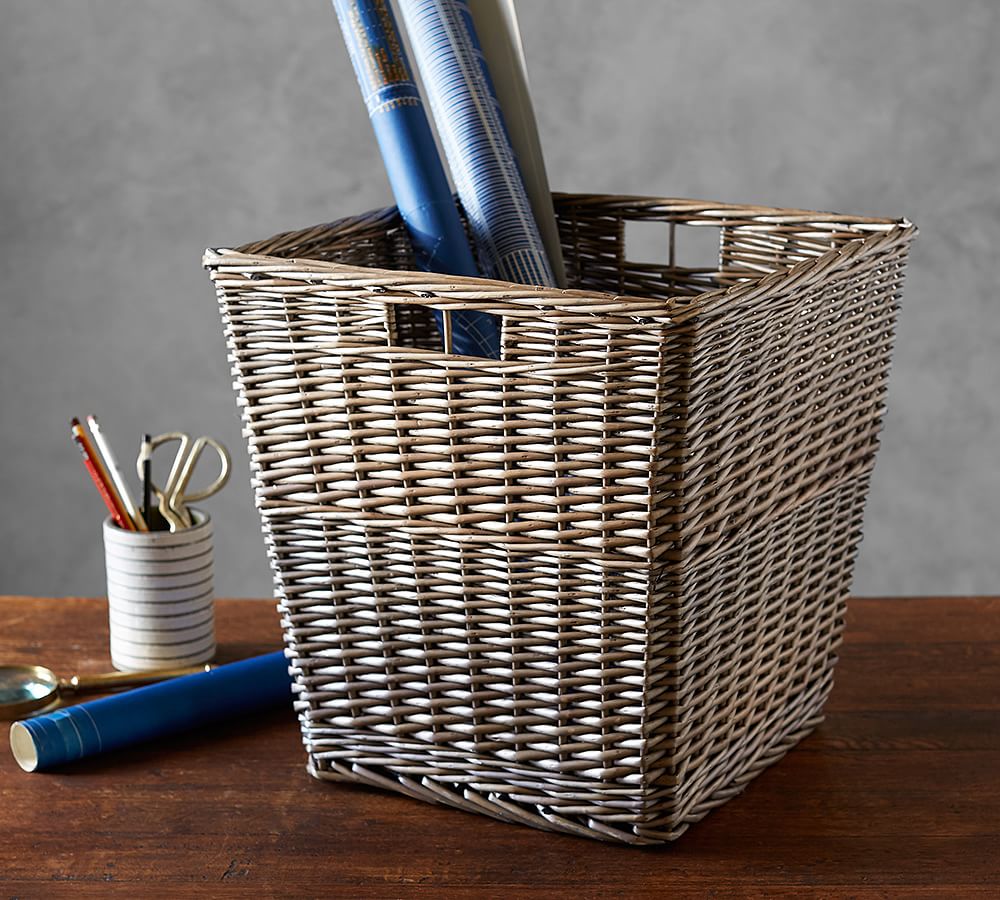 Willow Square Storage Basket Pottery Barn