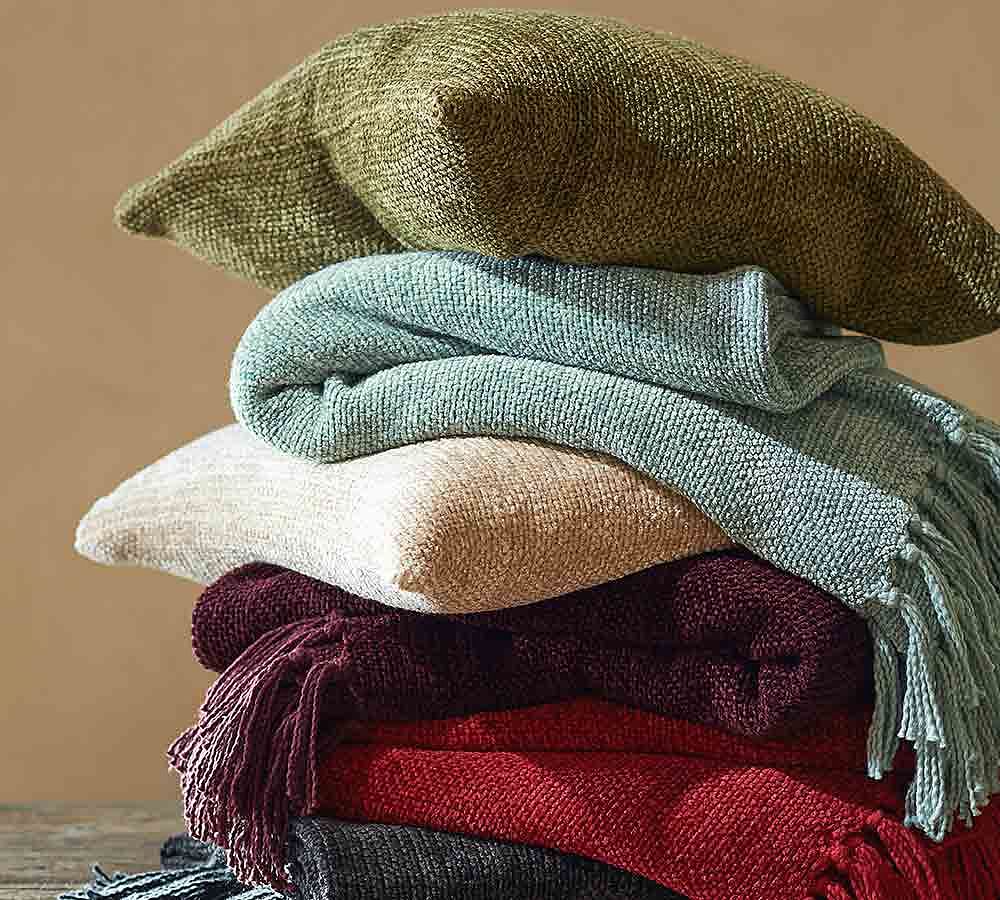 Rayon Chenille Throw Blanket Pottery Barn