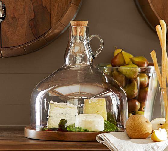 Wine Bottle Jug Cloche Cheese Platter Pottery Barn