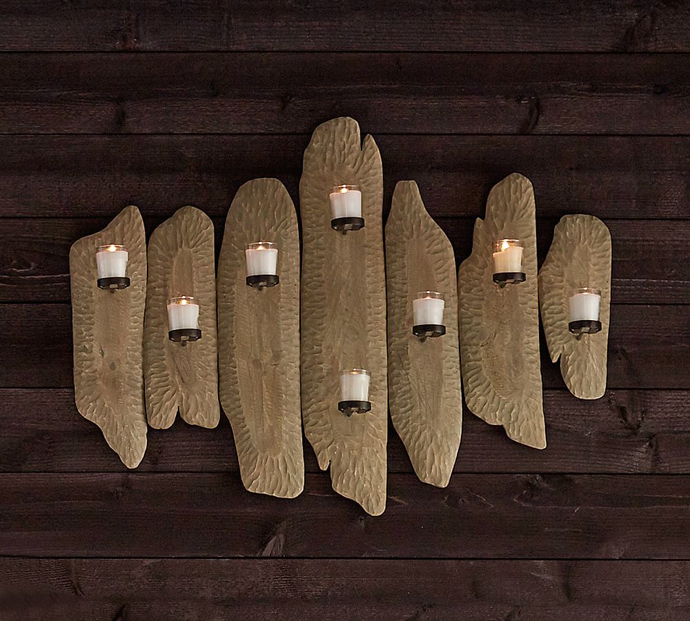 Driftwood WallMount Multi Votive Holder Candle Holder Pottery Barn