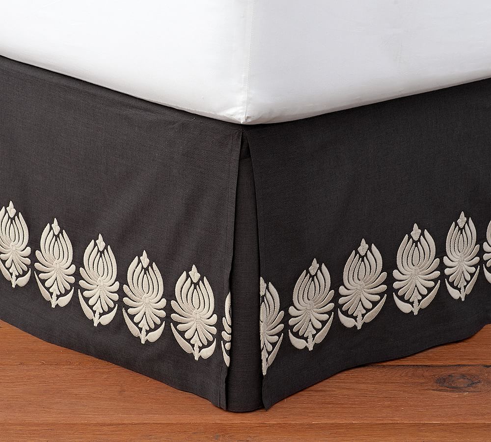 Camilla Embroidered Bed Skirt Pottery Barn
