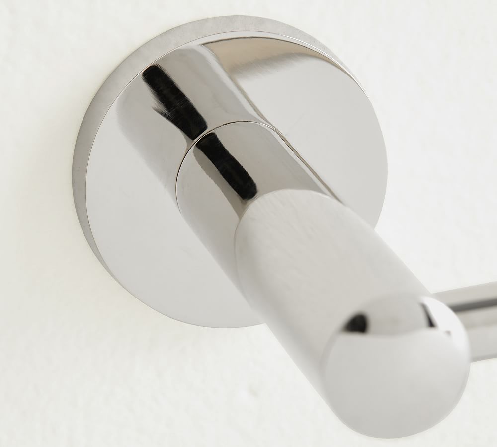 Classic Round Brushed Nickel Wall-Mounted Toilet Paper Holder