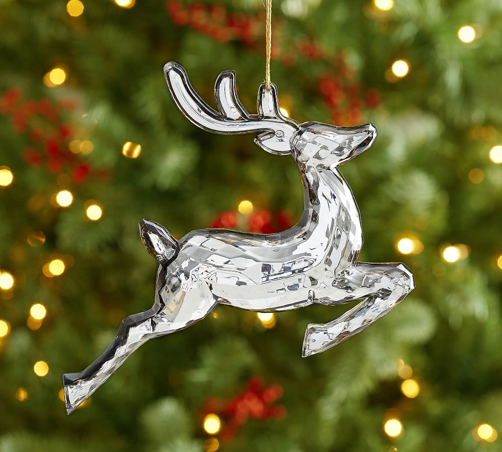 Mirrored Reindeer Ornament Pottery Barn