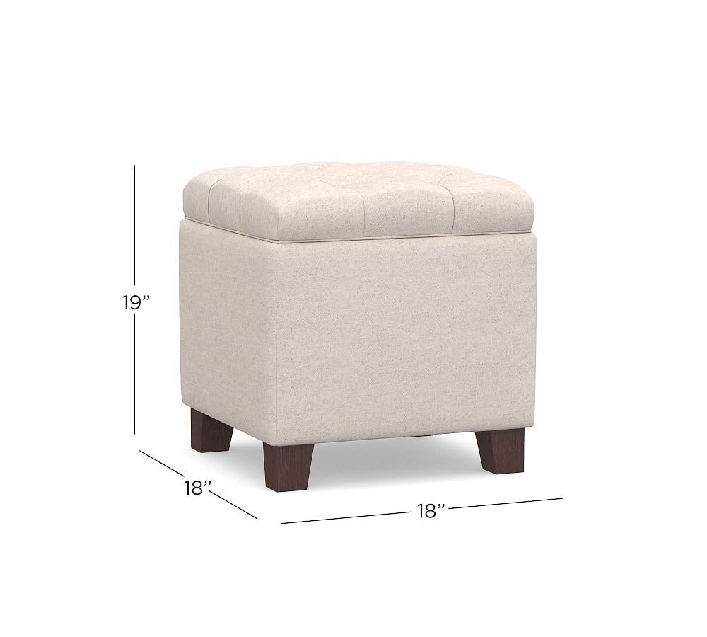 Lorraine Tufted Upholstered Storage Cube Pottery Barn