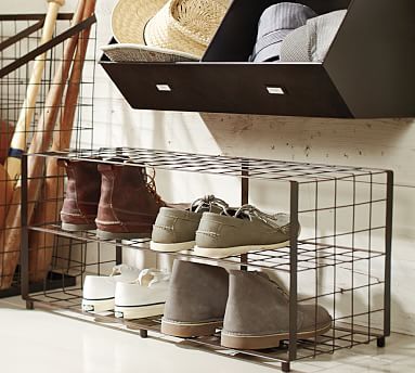 wall mounted shoe rack metal wire