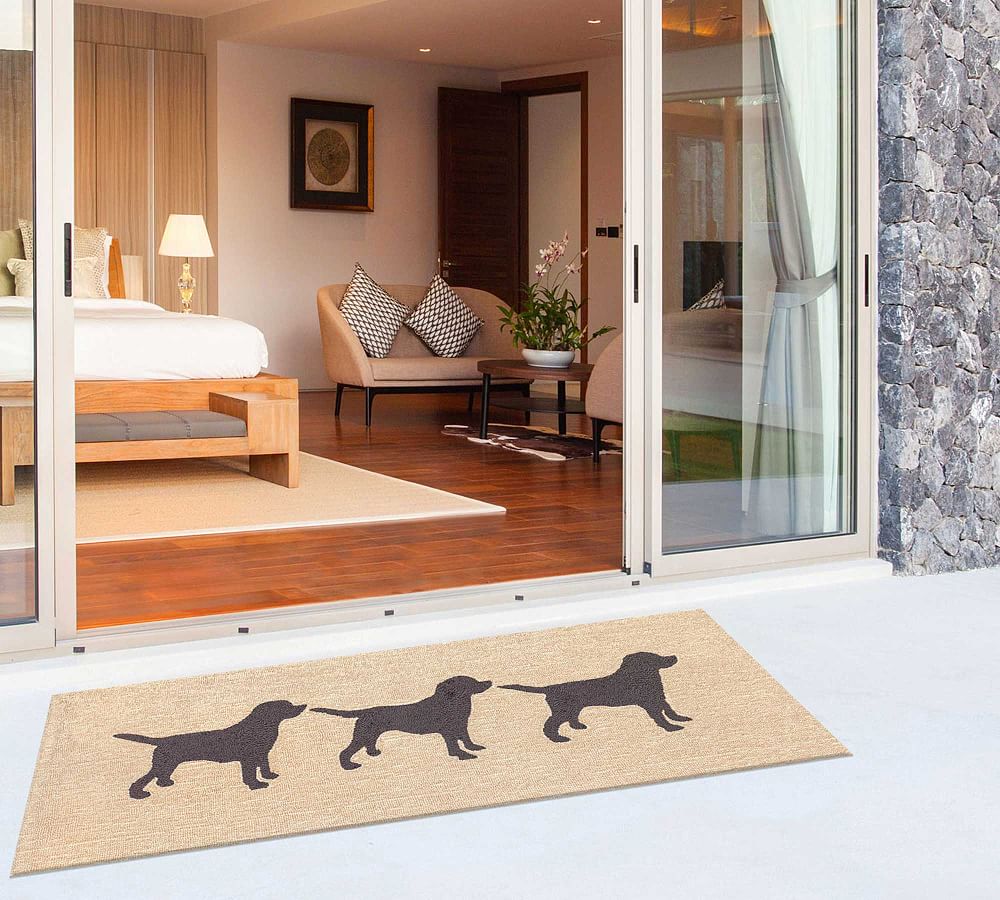 Three Dogs Hand Tufted Indoor/Outdoor Rug Pottery Barn
