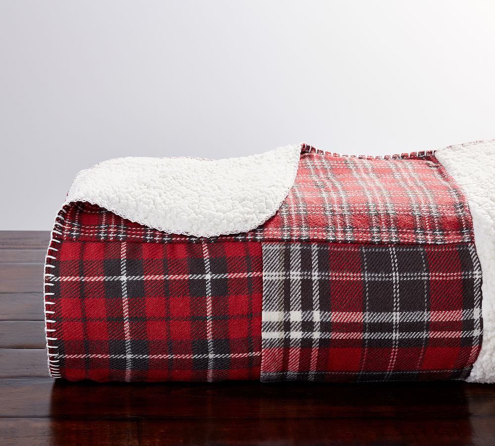 Pottery barn plaid online blanket