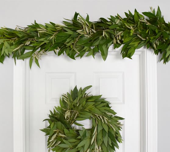 Fresh Bay Leaf & Olive Garland Pottery Barn