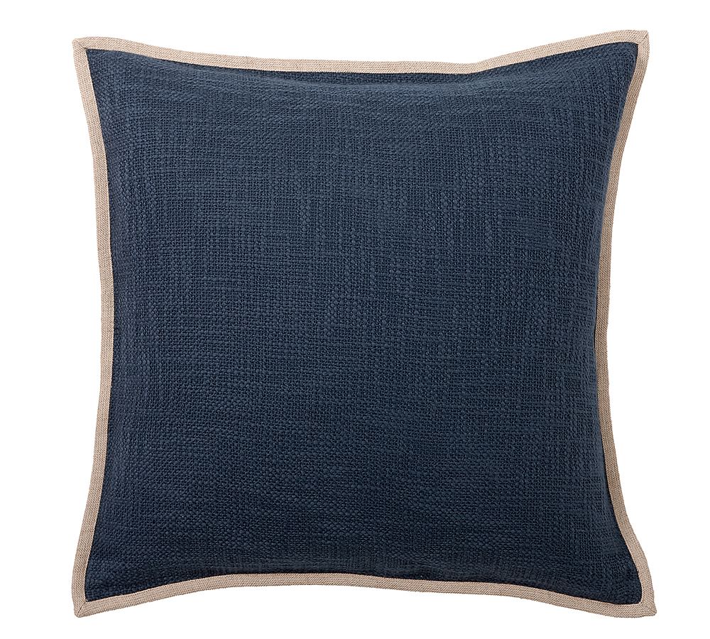 Cotton Basketweave Pillow Cover Sailor Blue Pottery Barn