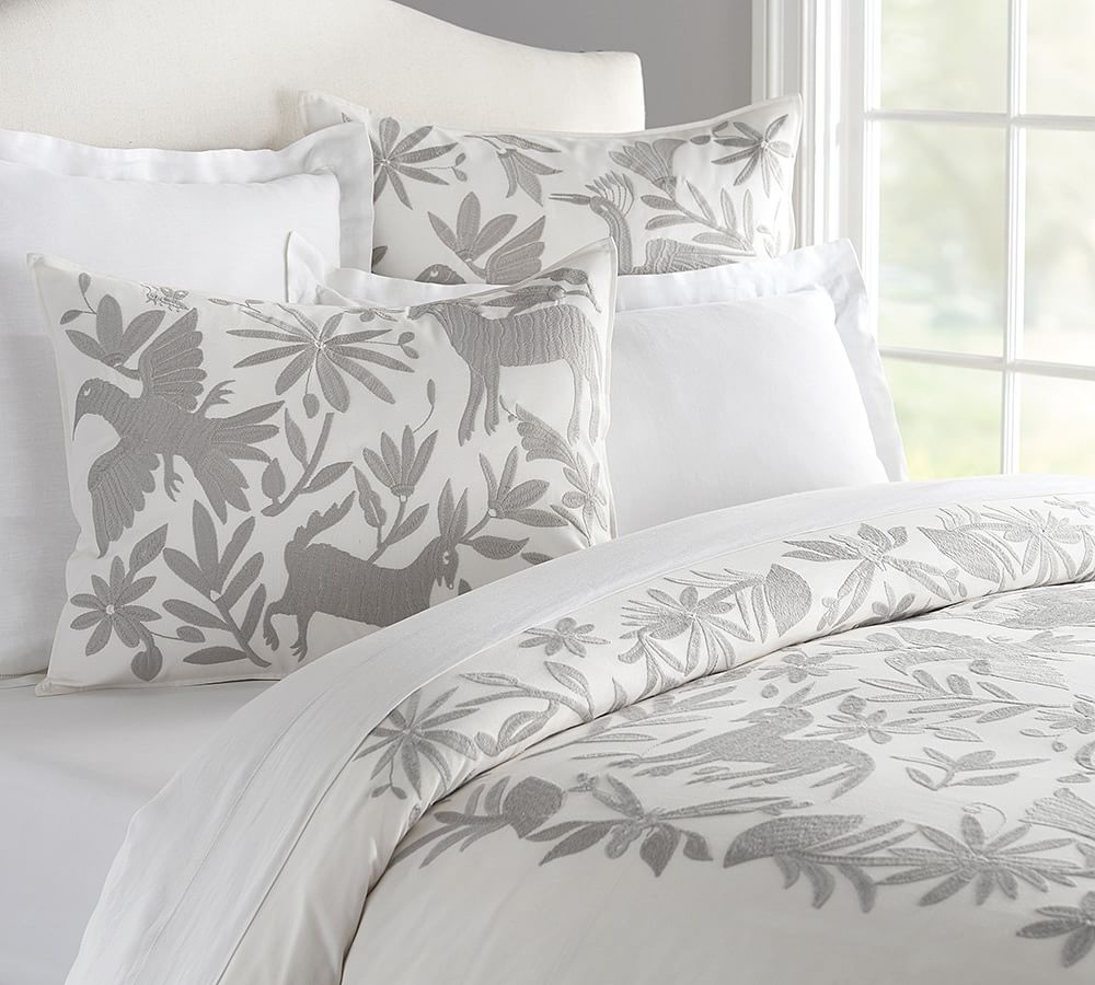 Vibrant Embroidered Patterned Duvet Cover & Sham Pottery Barn