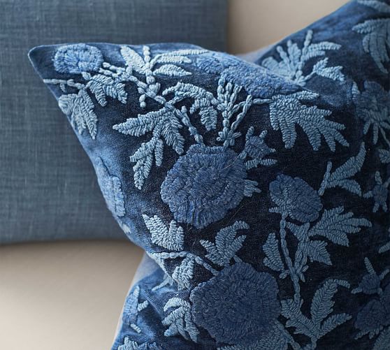 Florence Embroidered Pillow Cover Pottery Barn
