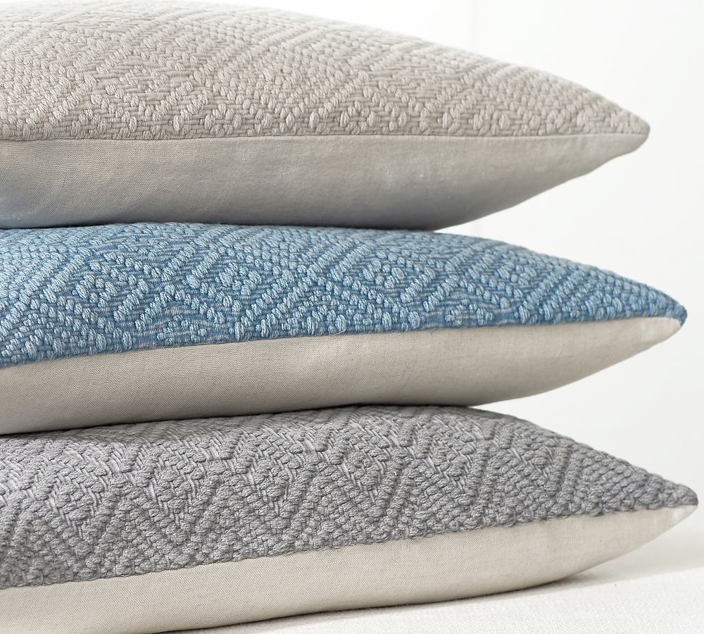 Washed Diamond Pillow Cover Pottery Barn