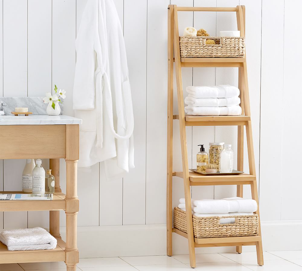 Benchwright Ladder Floor Storage | Pottery Barn