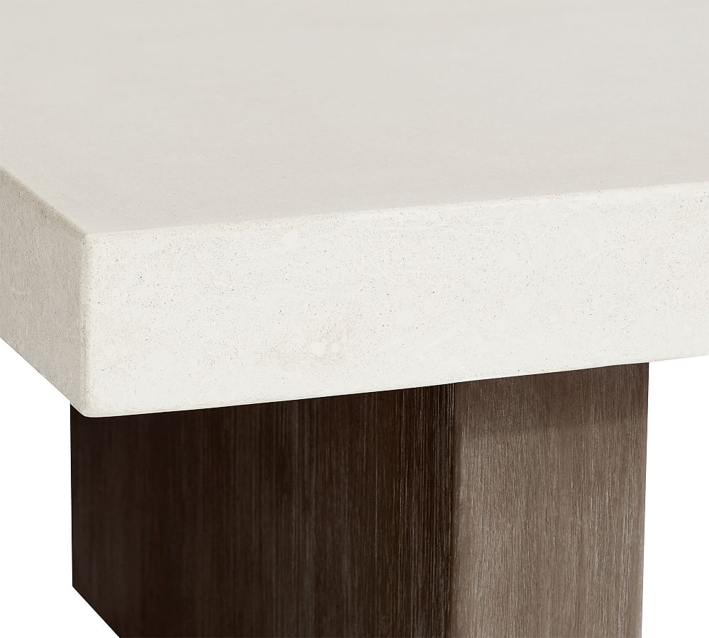 Pomona Concrete & Acacia Outdoor Coffee Table Pottery Barn