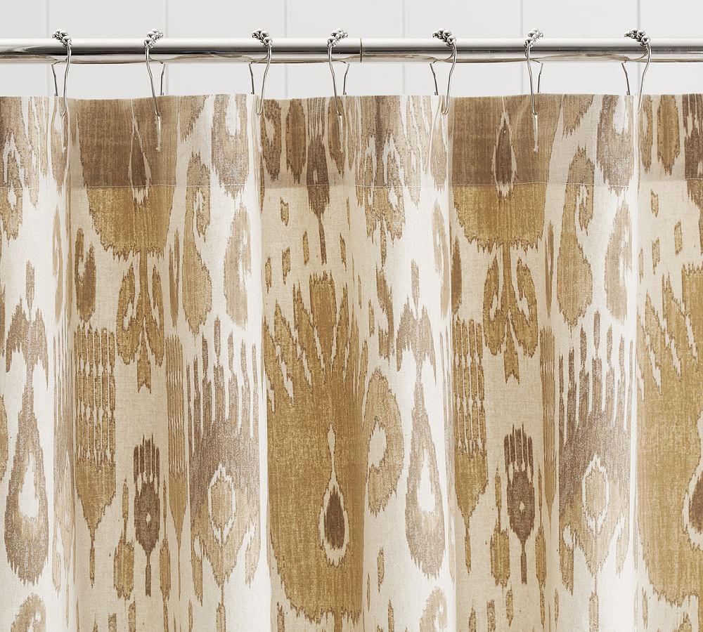 Vivian Ikat Linencotton Shower Curtain Pottery Barn 5954