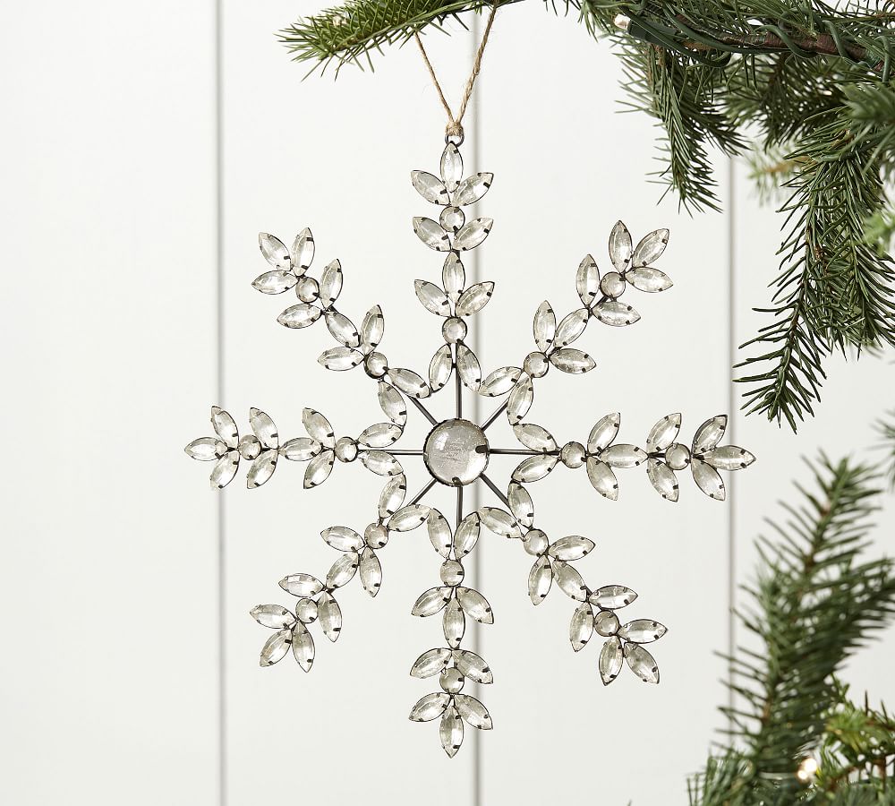 Lit Crystal Snowflakes - Set of 3