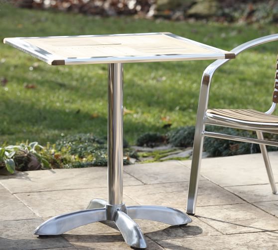 Matson 28" Metal & Teak Bistro Table Pottery Barn