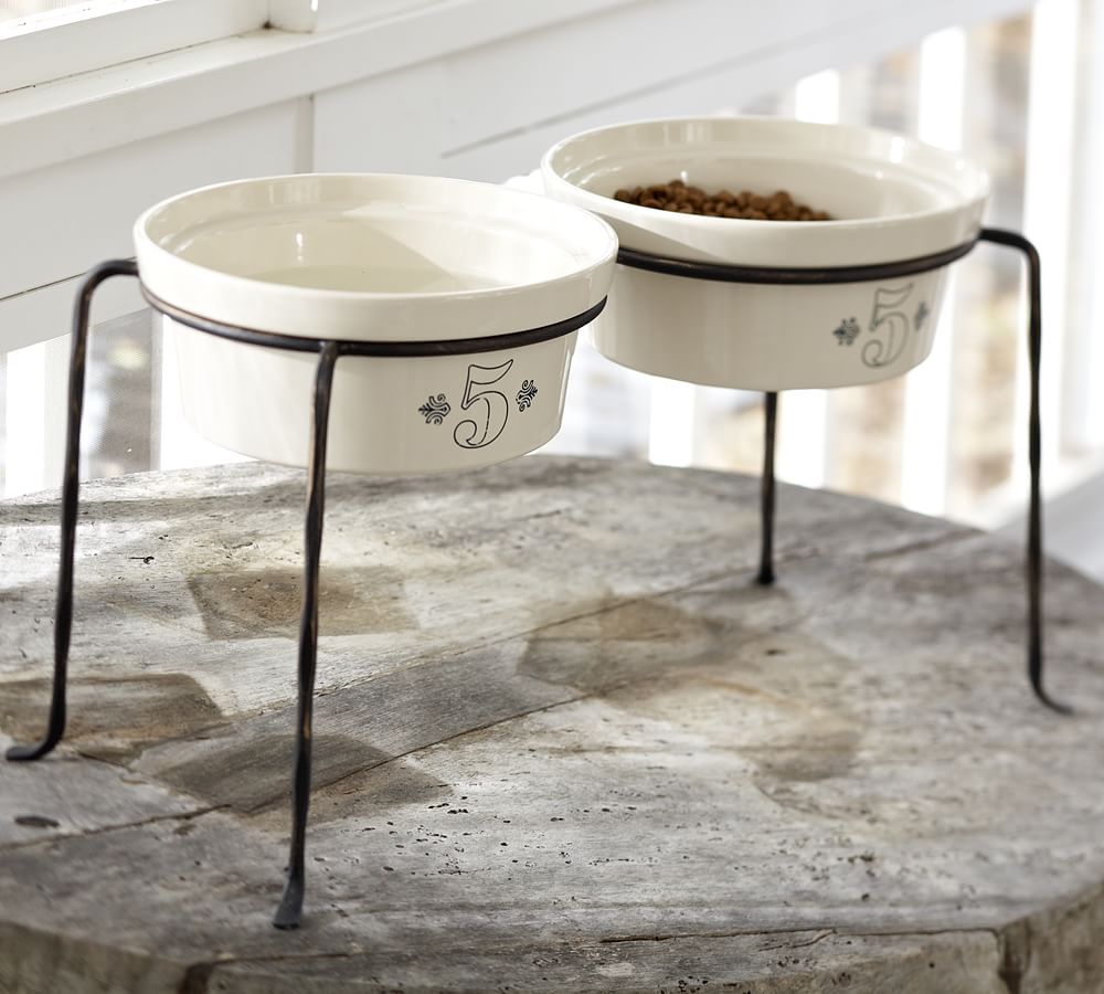 Cambria Handcrafted Pet Bowl & Stand