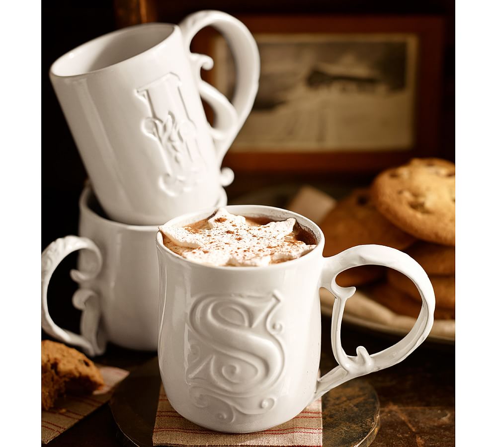 A-Z Letter O Monogram Initial Mug Pottery Barn