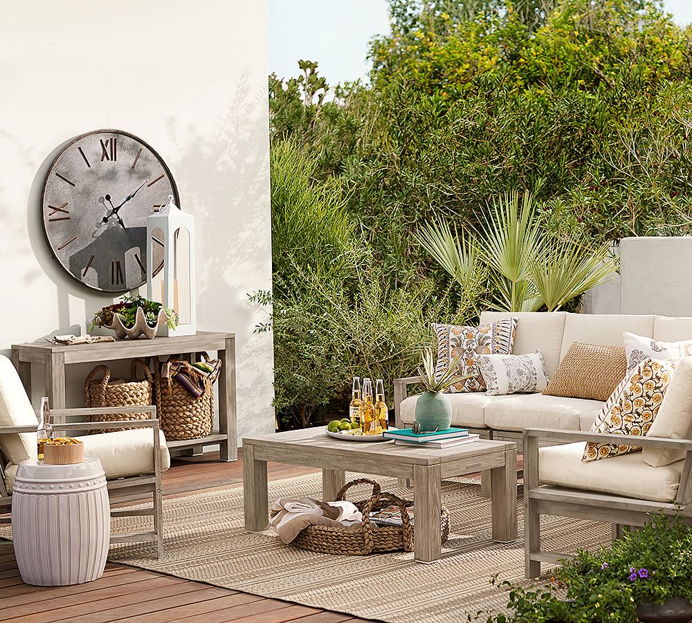 Outdoor Galvanized Wall Clock Pottery Barn