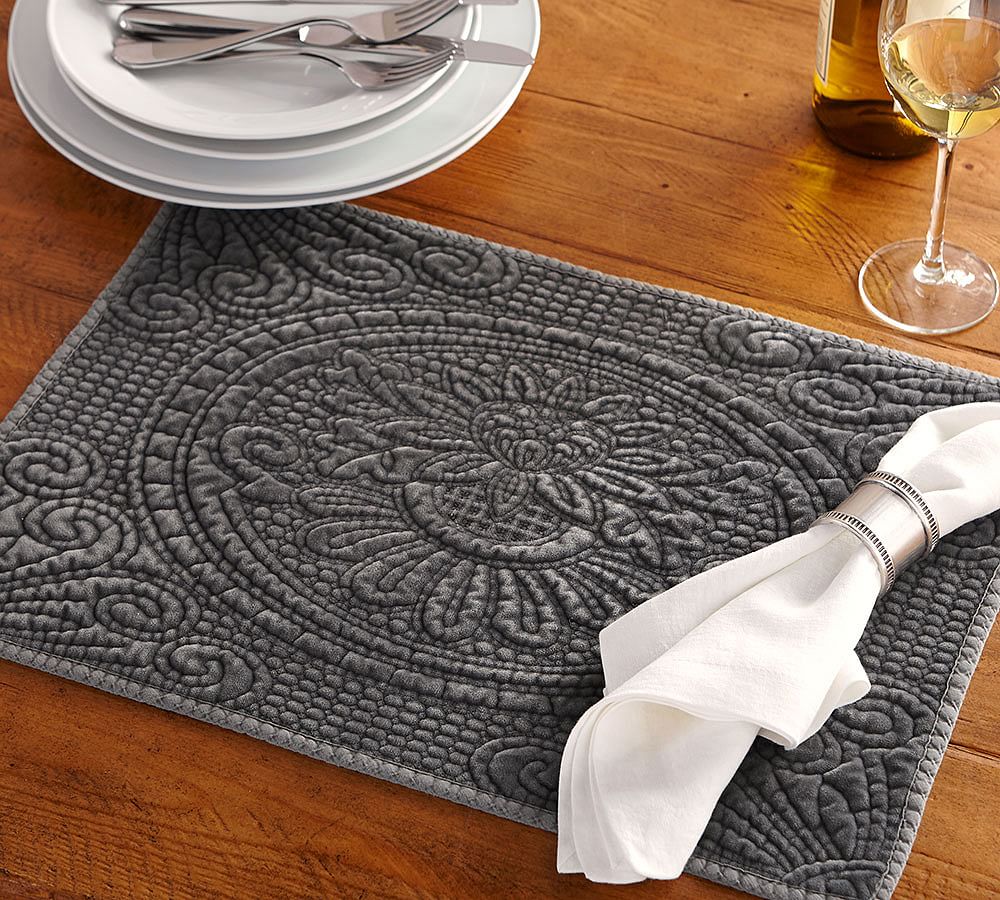 Caitilin Velvet Medallion Placemat, Set of 4 Pottery Barn