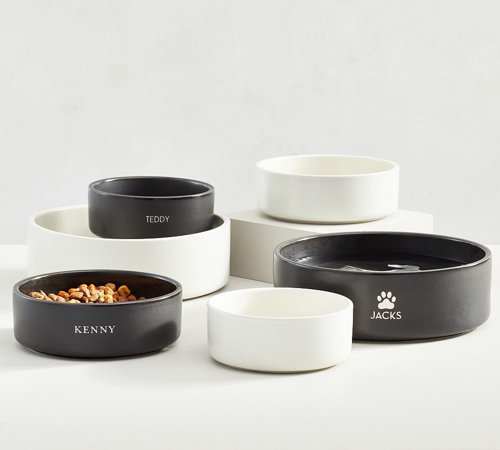 Personalized Plaid Small Dog Bowls