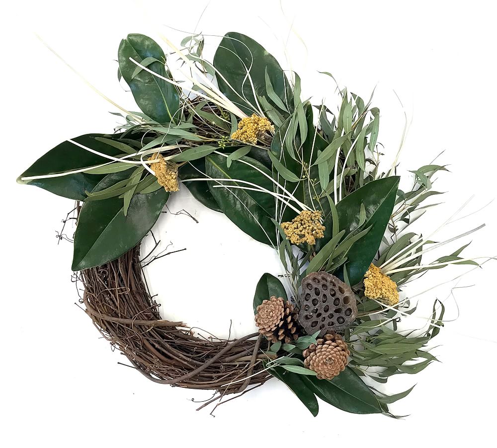 Fresh Fall Foliage Half Wreath | Pottery Barn