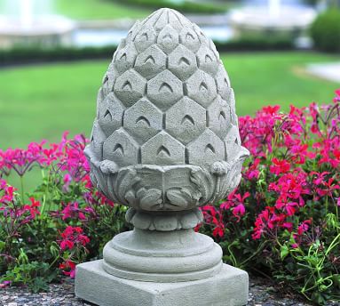 Cast Sone Concrete Pineapple Finial Garden Object | Pottery Barn