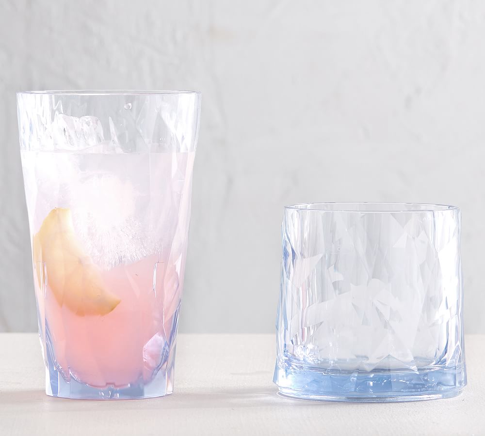 Geo Outdoor Drinking Glasses Blue Pottery Barn