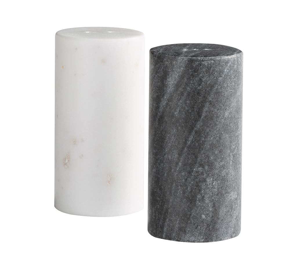 Black & White Marble Salt & Pepper Shakers - Pottery Barn