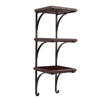 Pottery Barn New York City Closet Corner Shelf in Rustic Mahogany