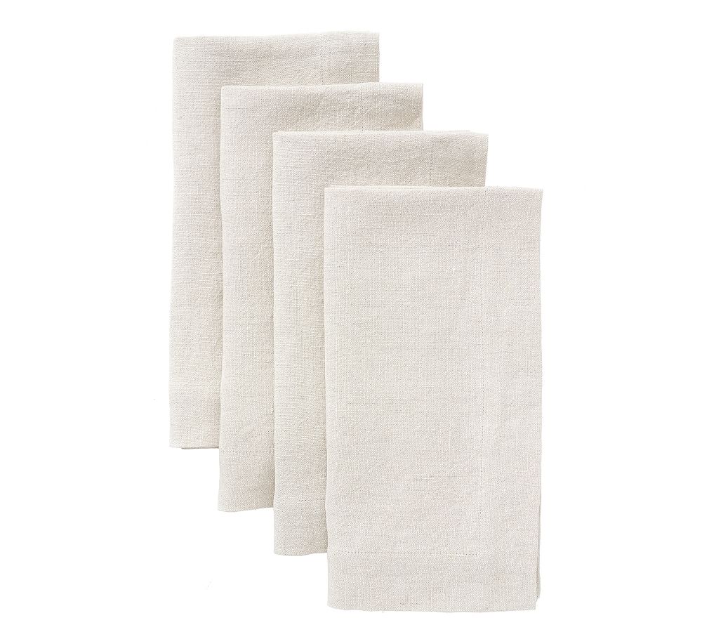 Mason Oversized Linen Napkins - Flax, Set of 4 | Pottery Barn