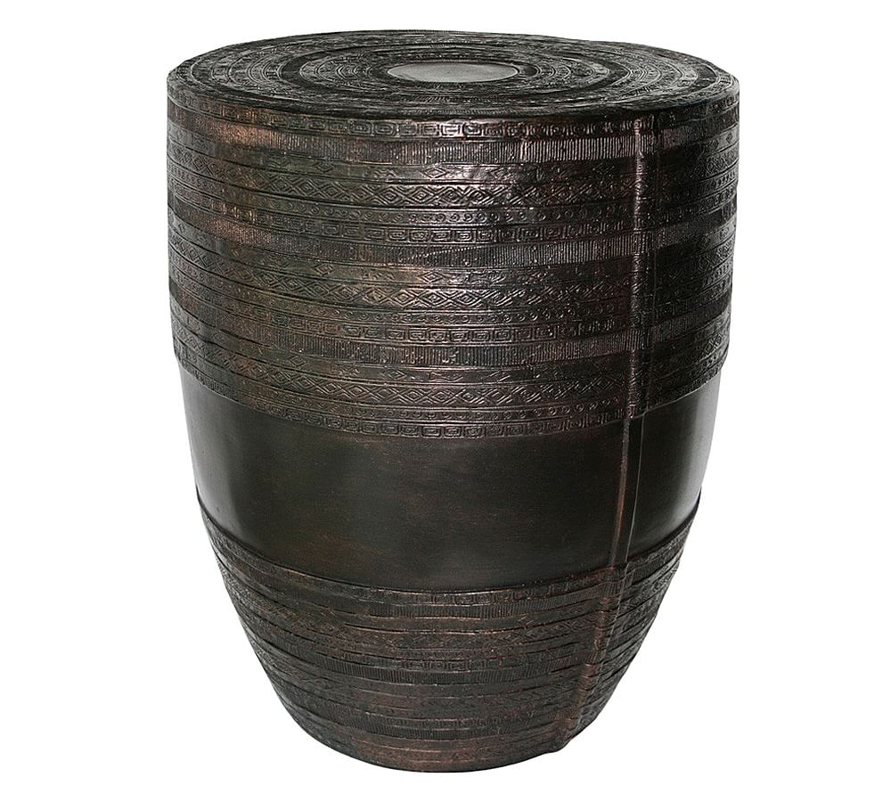 Metal Drum Outdoor Side Table Pottery Barn