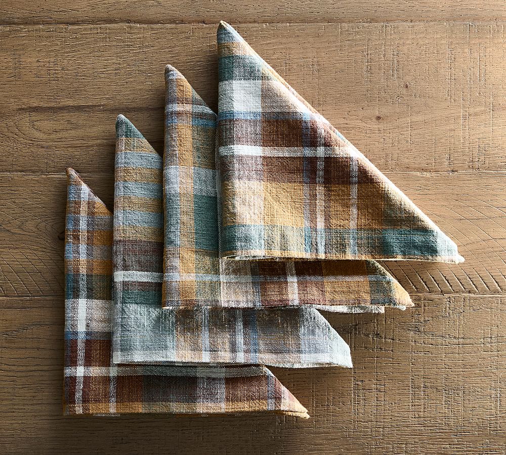 Montecito Plaid Cotton/Linen Napkins - Set of 4