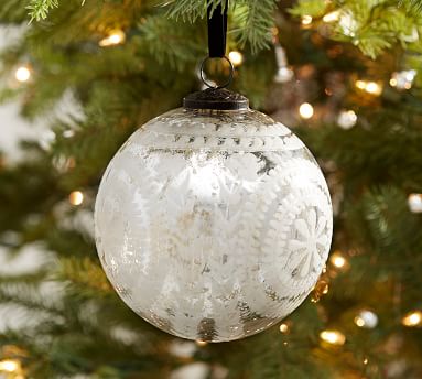 Etched Mercury Glass Ornaments | Pottery Barn