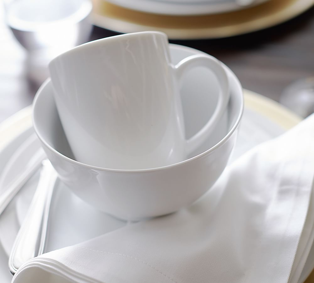 Coupe White Porcelain Mug Set Of 4