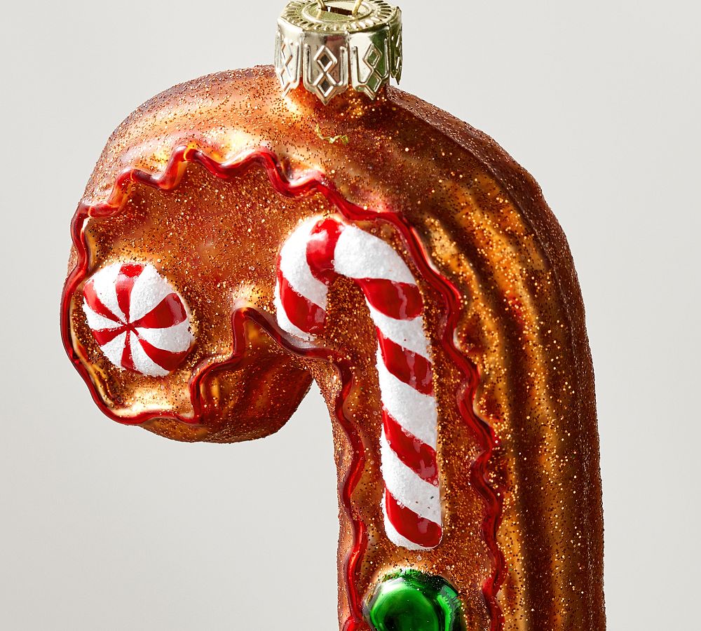 Blown Glass Gingerbread and Stocking Ornament
