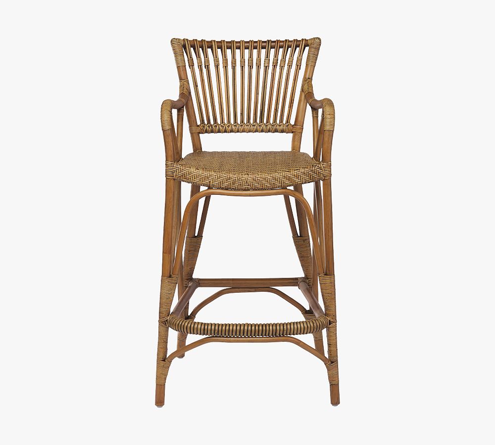 Blues Rattan Bar Stool Pottery Barn