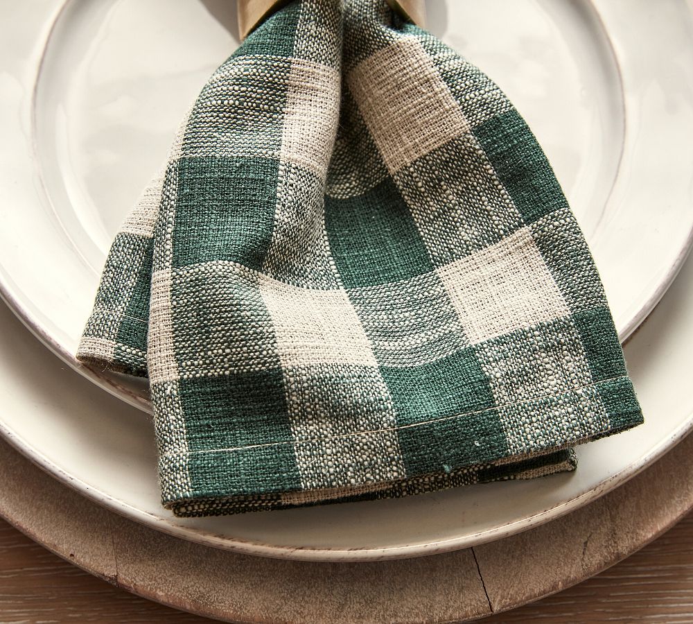 Dalton Check Cotton/Linen Napkins - Set of 4 | Pottery Barn