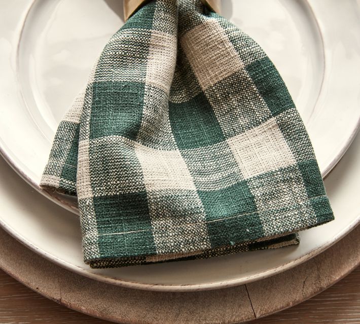 Dalton Check Cotton/Linen Napkins - Set of 4