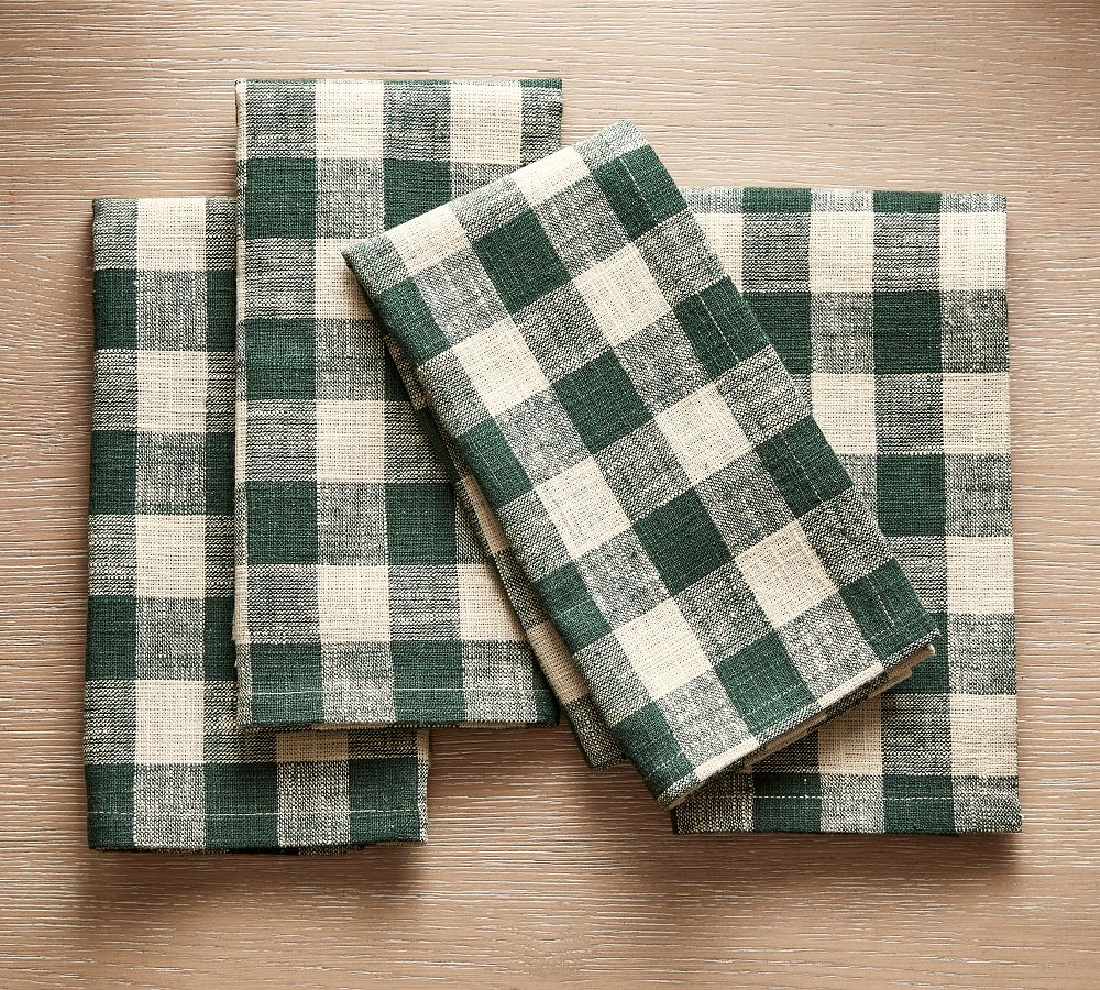 Dalton Check Cotton/Linen Napkins - Set of 4