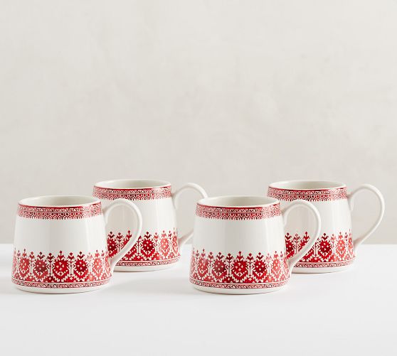 Pottery Barn Gingerbread Mugs-Set of 2-Cocoa-Coffee-Christmas