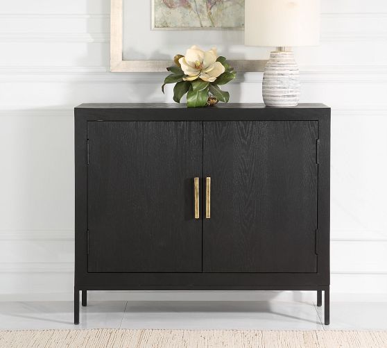 Small Space Storage Cabinet Black Metal - Brightroom™