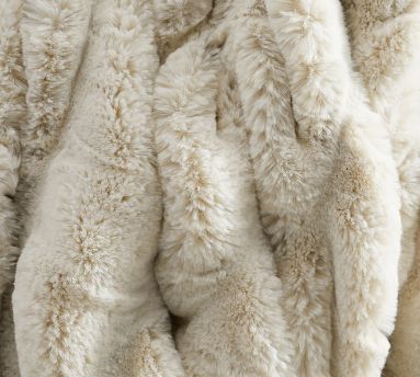 Ruched Faux Fur Throw Blanket - Alondra Collection main image 0