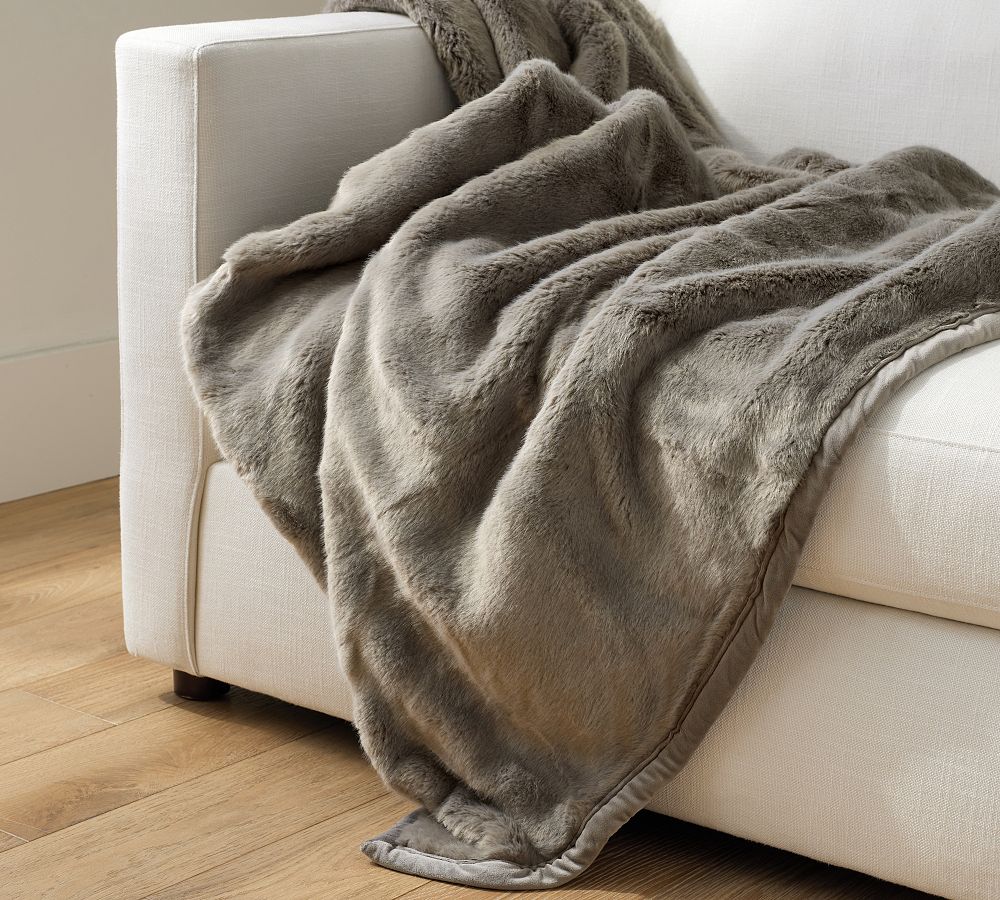 Faux Fur Alpaca Throw Blankets Pottery Barn