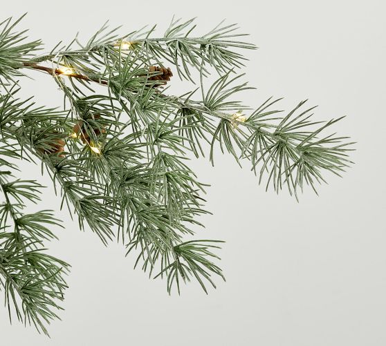 Lit Faux Frosted Pine Branch | Pottery Barn