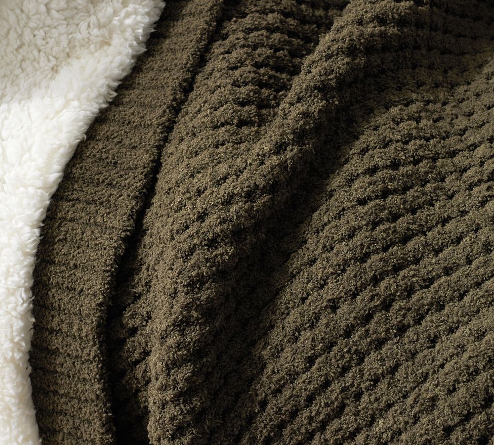 Chenille Waffle Sherpa Back Throw Pottery Barn