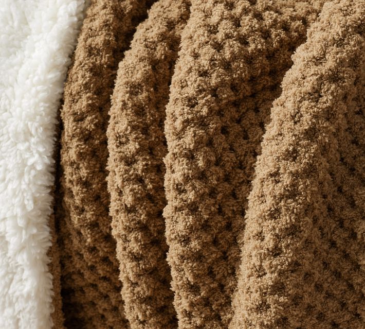 Chenille Waffle Sherpa Back Throw