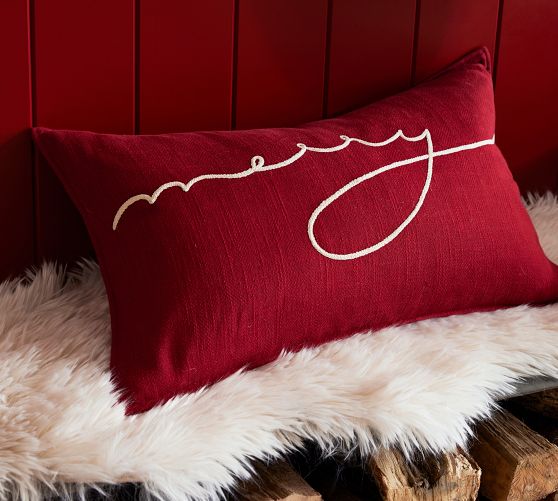 Christmas Lumbar Decorative Throw Pillow Covers Red Green Deer